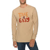 Take It Easy Graphic Long Sleeve Crewneck Tee - Mushroom XS