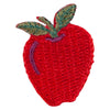 Small Red Apple with Stem iron on Embroidered Patch