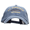 US Submarine Veteran Military Embroidered Big Size Washed Pigment Dyed Cap - Navy XL-3XL