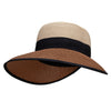 Women's 4" V Back Brim Hat - Beige-Brown OSFM