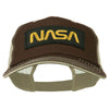 Black NASA Big Size Garment Washed Mesh Patched Cap