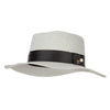 Lurex Straw Boat Hat with Rhinestone Pearl Accented Band