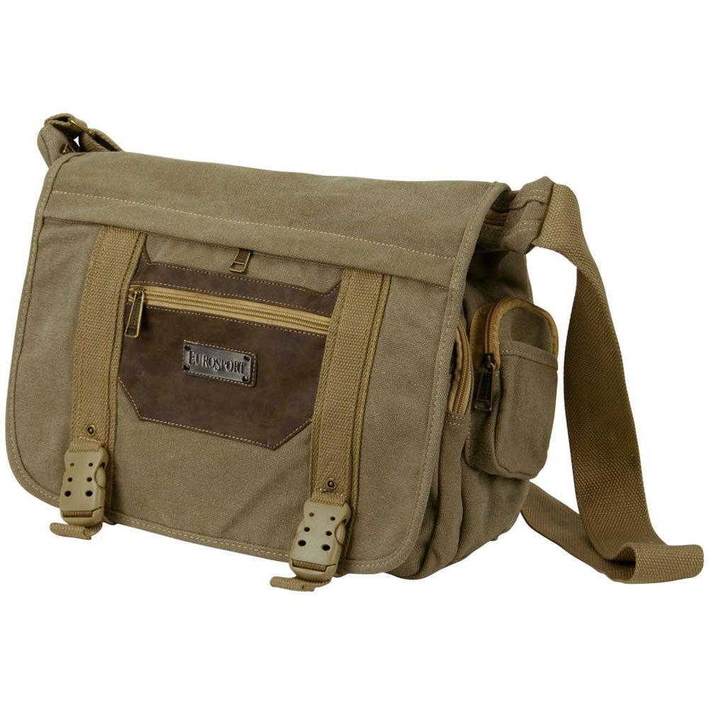 Gootium Small Canvas Cross Body Messenger Bag Khaki