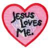 Jesus Loves Me Heart Iron on Patch