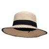 Women's Toyo Braid Boater Style 3.5" Brim Hat - Natural OSFM