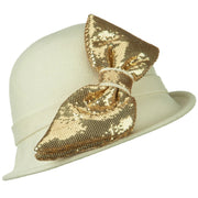 Cloche with Big Sequin Bow
