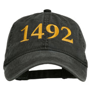 1492 Columbus Day Embroidered Washed Cap