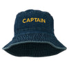 Captain Embroidered Pigment Dyed Bucket Hat