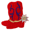 Red Hot Lady Western Boots iron on Patch