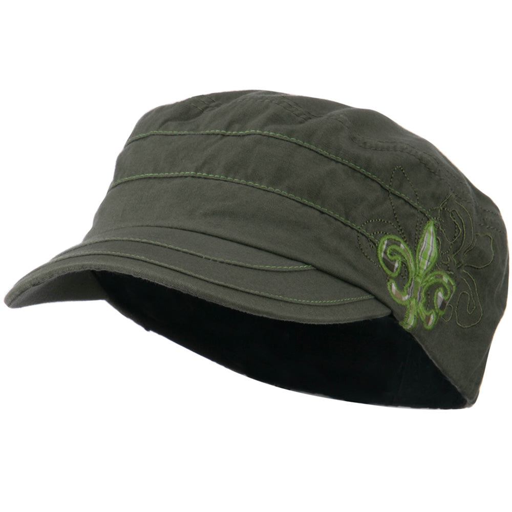 Checkered Flower Army Cap | Cadet Fitted Cap | e4Hats