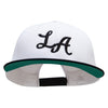 LA Embroidered Brushed Cotton Twill High Profile Extra Size Cap - White-Black XL-3XL