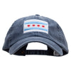 Chicago Flag Embroidered Big Size Washed Pigment Dyed Cap - Navy XL-3XL