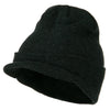 Cuff Knitted Beanie with Visor Bill