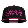 Calligraphy Love Embroidered Snapback Cap