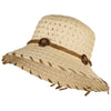 Women's Coconut Buckle Straw Bucket Hat