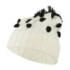 Cable Polka Dot Pom Cuff Beanie