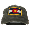 Colorado State Flag Embroidered Washed Buckle Cap