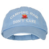Camping Hair Don't Care with Fire Embroidered Low Profile Cotton Cap