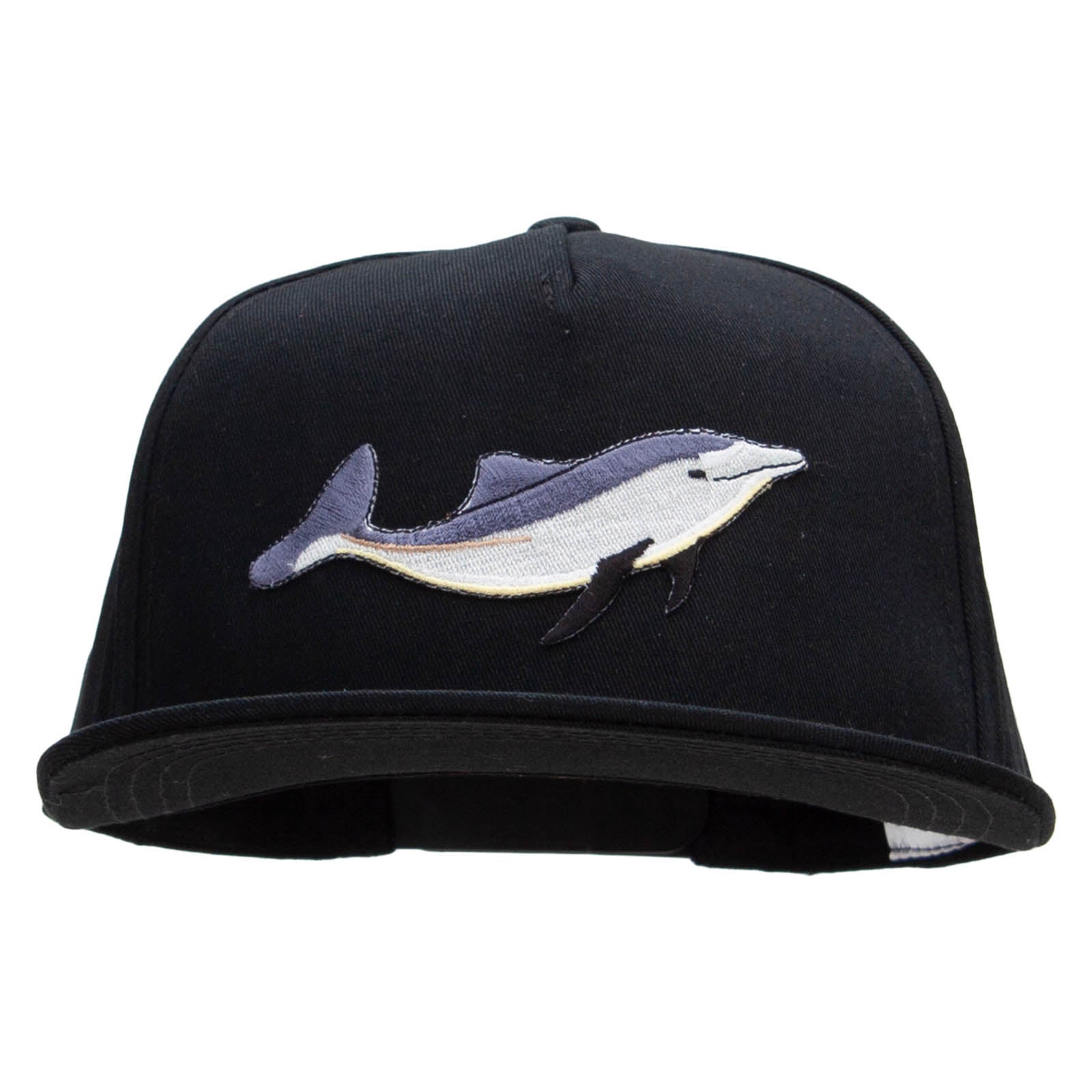 Animal Snapback Embroidered Single Dolphin Patched 5 Panel Flat Bill Snapback Cap ...