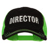 Director Embroidered Big Size Two Tone Neon Mesh Cap