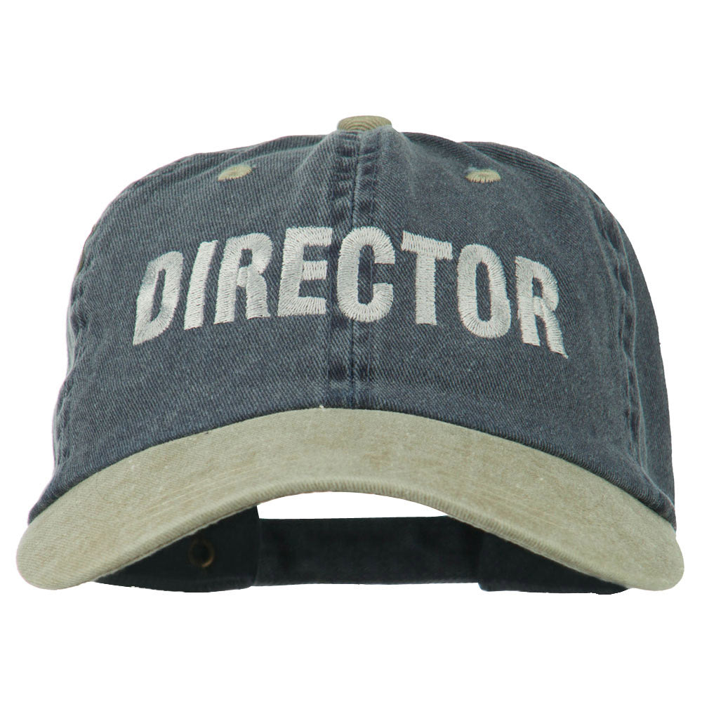 Movie Director Embroidered Washed Two Tone Cap | Word Designed
