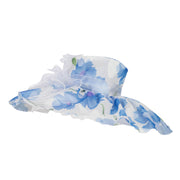 Floral Printed Double Brim Organza Hat