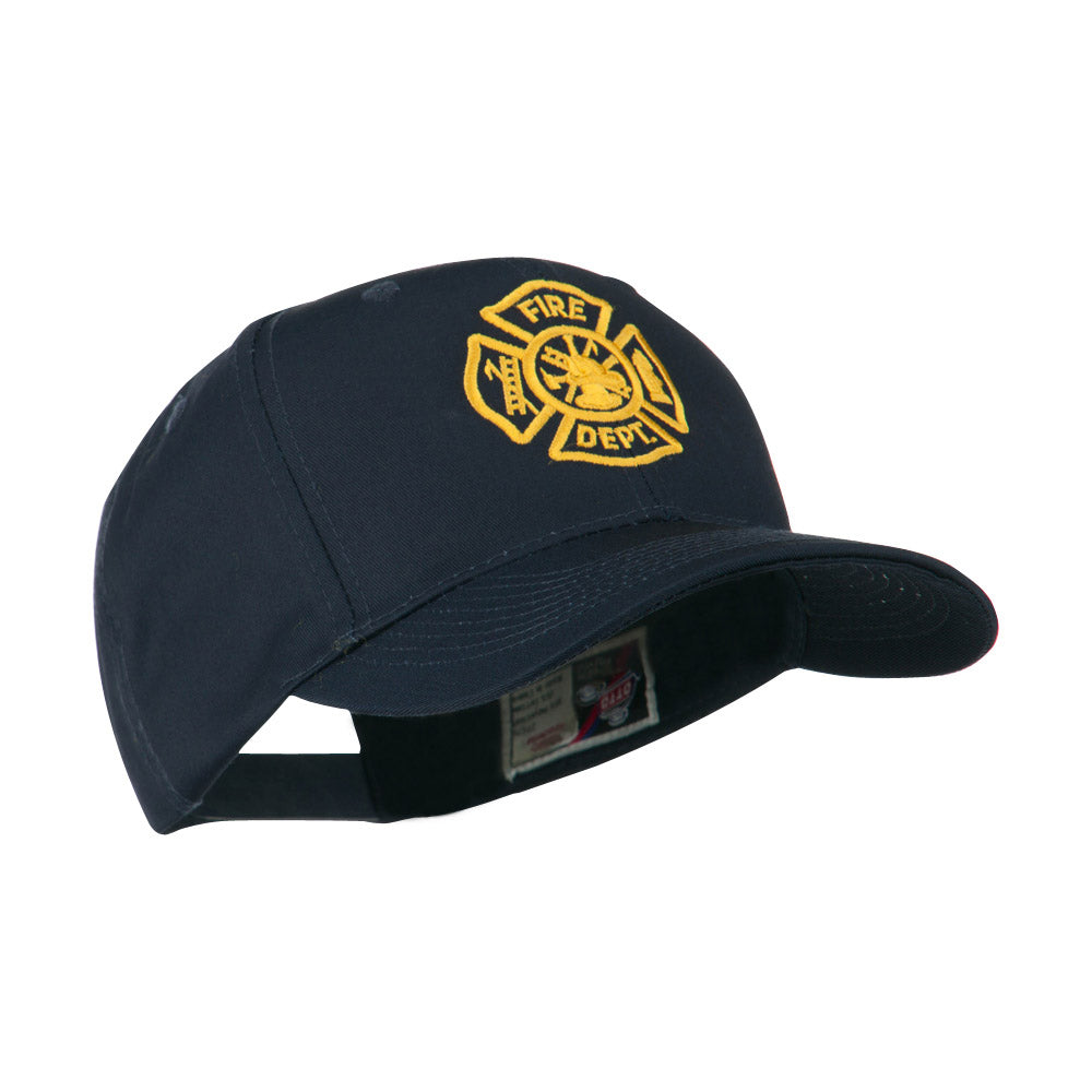 Fire Dept Embroidered Cap - 3-Location Embroidery - High Profile Structured Hat With Hook & Loop Closure