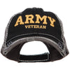 3D Army Veteran Embroidered Vintage Frayed Cap