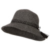 Women's Wool Designed Crown Suede Tie with Tassels Yarn Bucket Hat