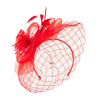 Spiral Design Net Fascinator with Feathers