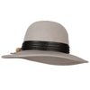 Women's Band with Pom Pom Accented Large Brim Bowler Wool Fedora Hat