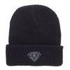 Grey Diamond Embroidered Waffle Cuff Beanie
