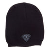 Grey Diamond Embroidered Rib Beanie