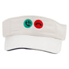 Phone Calling Embroidered Pro Style Cotton Twill Washed Visor - Khaki-Navy OSFM