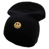 Smiley Face Big Size Acrylic Short Beanie - Black XL-3XL