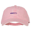 Minnesota with Map Outline Embroidered Washed Cotton Twill Cap