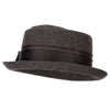 Women's Wool Blend Ribbon Band and Bow Trim Pork Pie Fedora Hat