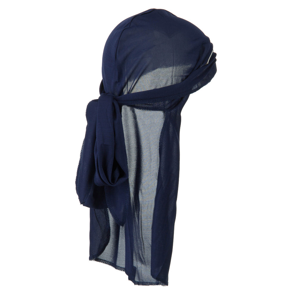 Navy Blue Silky Du Rag