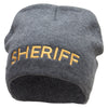 Sheriff Embroidered Big Size 8 Inch New Solid Color Short Beanie - Charcoal XL-3XL