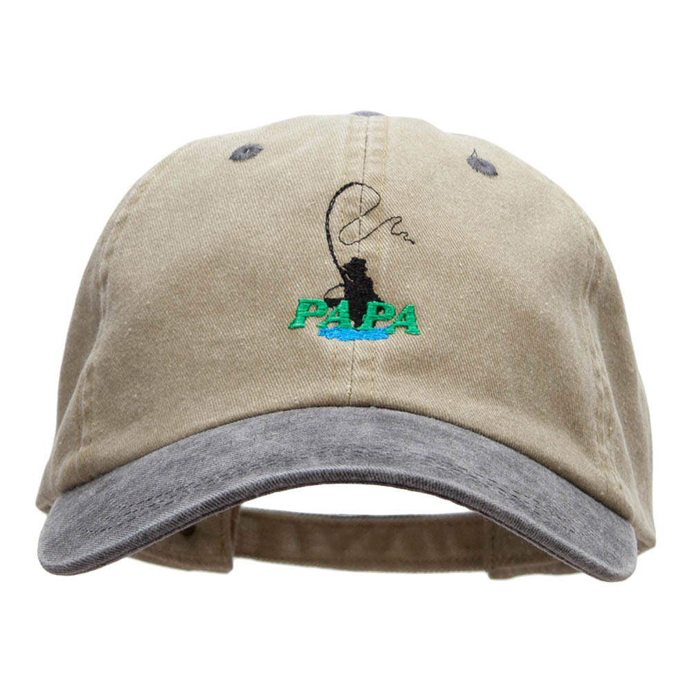 Papa Fly Fishing Embroidered Pigment Dyed Wash Caps, Celebrations Designed