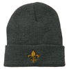 Fleur De Lis Embroidered Long Beanie