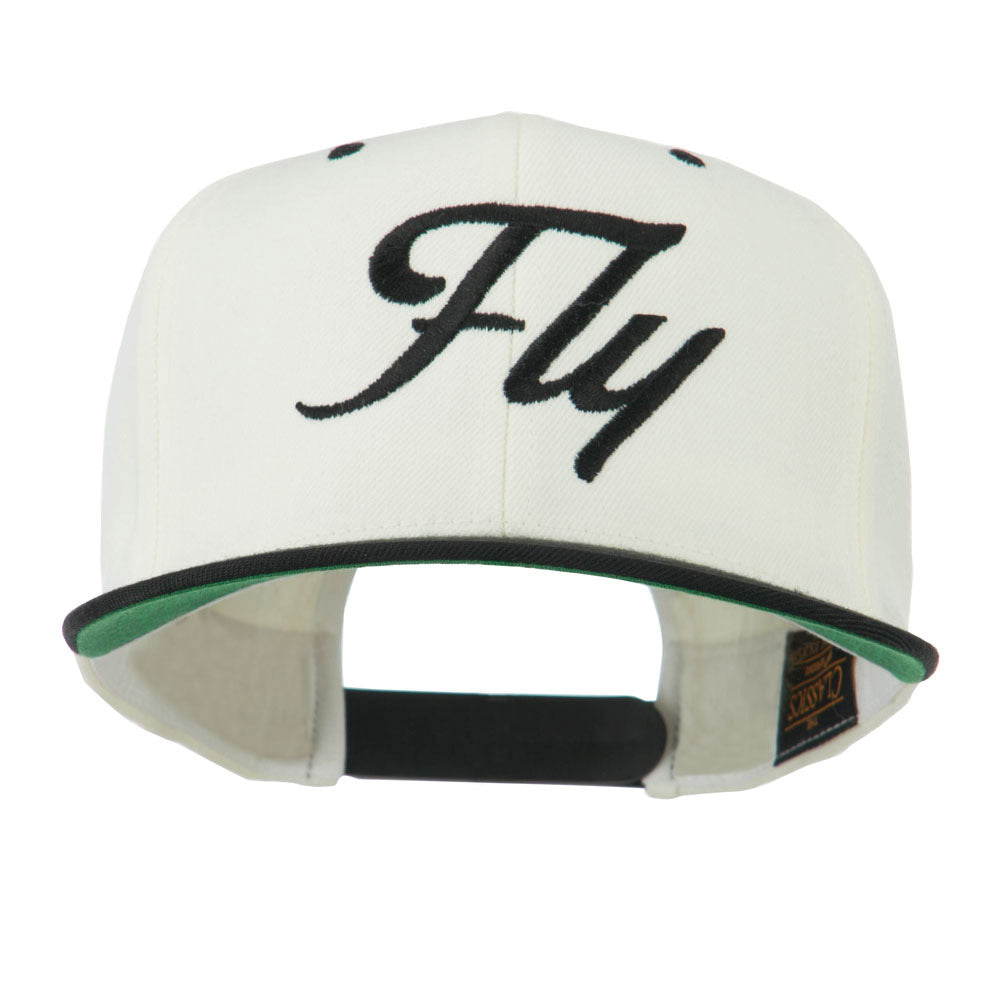 Fly Embroidered Flat Bill Cap | Word Designed | e4Hats – e4Hats.com