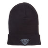 Big Size Grey Diamond Embroidered Long Beanie