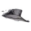 Floral Organza Hat with Ruffle Brim
