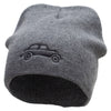 Classic Bug Symbol Car Embroidered Big Size 8 Inch New Solid Color Short Beanie - Charcoal XL-3XL