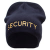 Security Embroidered Big Size 8 Inch New Solid Color Short Beanie - Navy XL-3XL