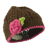 Girl's Flower and Leaf Knit Cap