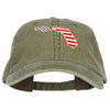 USA Flag Florida Map Embroidered Washed Buckle Cap