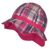 Girl's Wavy Brim Plaid Cotton Bucket Hat