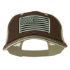 Grey American Flag Patched Big Size Washed Mesh Cap